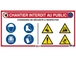 Panneau de chantier interdit au public 800 x 400 mm avec consignes de sécurité 620016