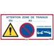 Panneau attention zone de travaux 800x400 mm - TALIAPLAST - 620018