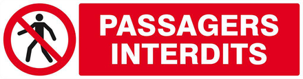 PASSAGERS INTERDITS 200x52mm TALIAPLAST - 620202