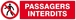 PASSAGERS INTERDITS 200x52mm TALIAPLAST - 620202