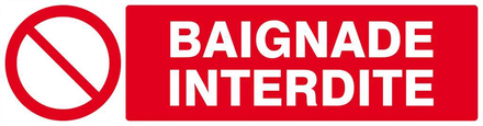 Panneau rigide BAIGNADE INTERDITE 200x52mm TALIAPLAST - 620218