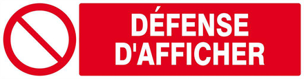 DEFENSE D'AFFICHER 200x52mm TALIAPLAST - 620222