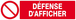 DEFENSE D'AFFICHER 200x52mm TALIAPLAST - 620222