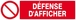 DEFENSE D'AFFICHER 200x52mm TALIAPLAST - 620222