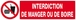 INTERDICTION DE MANGER OU DE BOIRE 200x52mm TALIAPLAST - 620229