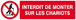 INTERDIT DE MONTER SUR LES CHARIOTS 200x52mm TALIAPLAST - 620230