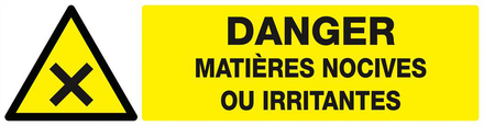 DANGER MATIERES NOCIVES OU IRRITANTES 200x52mm TALIAPLAST - 620306