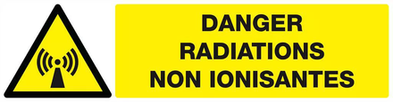 Panneau rigide DANGER RADIATION NON IONISANTES 200x52mm TALIAPLAST - 620315