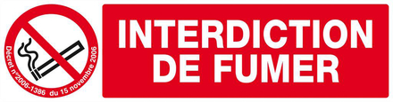 INTERDICTION DE FUMER (DECRET DU 15/11/2006) 200x52mm TALIAPLAST - 620335