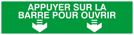 APPUYER SUR LA BARRE POUR OUVRIR 200x52mm TALIAPLAST - 620421