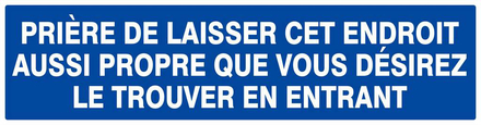 PRIERE DE LAISSER CET ENDROIT AUSSI PROPRE... 200x52mm TALIAPLAST - 620641
