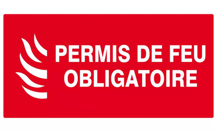 PERMIS DE FEU OBLIGATOIRE 330x200mm TALIAPLAST - 621119