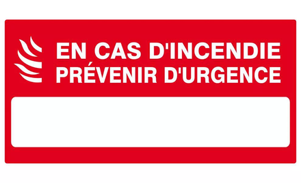 EN CAS D'INCENDIE PREVENIR D'URGENCE 330x200mm TALIAPLAST - 621122