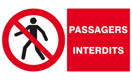 PASSAGERS INTERDITS 330x200mm TALIAPLAST - 621202