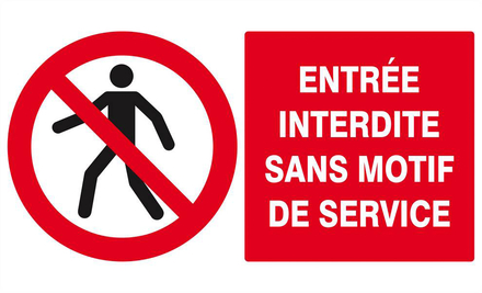 ENTREE INTERDITE SANS MOTIF DE SERVICE 330x200mm TALIAPLAST - 621206
