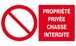 PROPRIETE PRIVEE CHASSE INTERDITE 330x200mm TALIAPLAST - 621216
