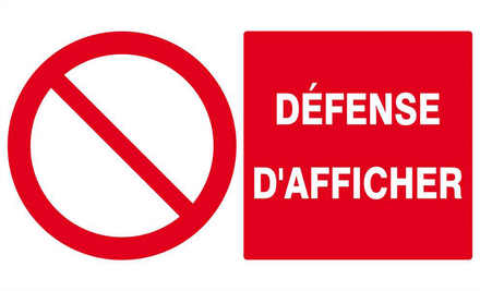 DEFENSE D'AFFICHER 330x200mm TALIAPLAST - 621222