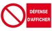 DEFENSE D'AFFICHER 330x200mm TALIAPLAST - 621222