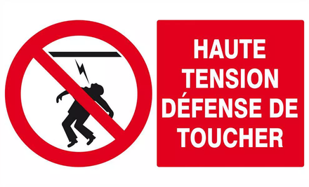 Panneau rigide HAUTE TENSION DEFENSE DE TOUCHER 330x200mm TALIAPLAST - 621227