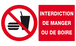 Panneau rigide INTERDICTION DE MANGER OU DE BOIRE 330x200mm TALIAPLAST - 621229