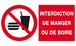 Panneau rigide INTERDICTION DE MANGER OU DE BOIRE 330x200mm TALIAPLAST - 621229