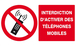 Panneau rigide INTERDICTION D'ACTIVER DES TELEPHONES MOBILES 330x200mm TALIAPLAST - 621233