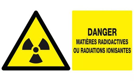 Panneau rigide DANGER MATIERES RADIOACTIVES//RAD° IONISANTES 330X200mm TALIAPLAST - 621314