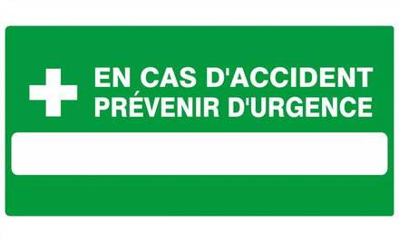 EN CAS D'ACCIDENT PREVENIR D'URGENCE 330x200mm TALIAPLAST - 621413