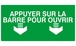 APPUYER SUR LA BARRE POUR OUVRIR 330x200mm TALIAPLAST - 621421