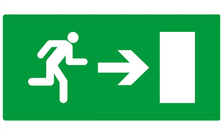 EVACUATION VERS SORTIE DROITE 330x200mm TALIAPLAST - 621425