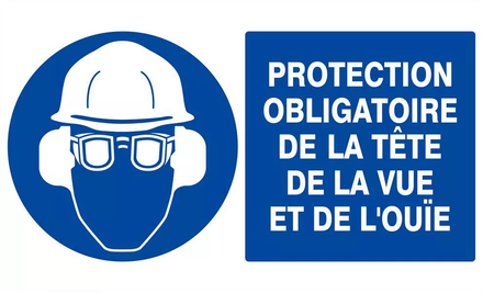 PROTECTION OBLIGATOIRE TETE/VUE/OUIE 330x200mm TALIAPLAST - 621501