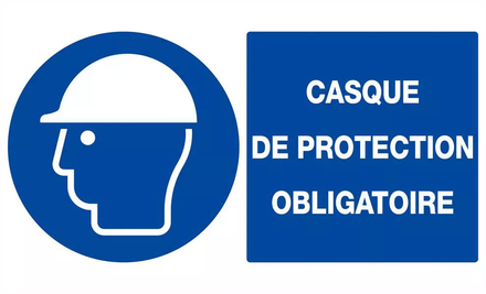 CASQUE DE PROTECTION OBLIGATOIRE 330x200mm TALIAPLAST - 621503