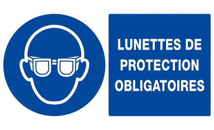 LUNETTES DE PROTECTION OBLIGATOIRES 330x200mm TALIAPLAST - 621507