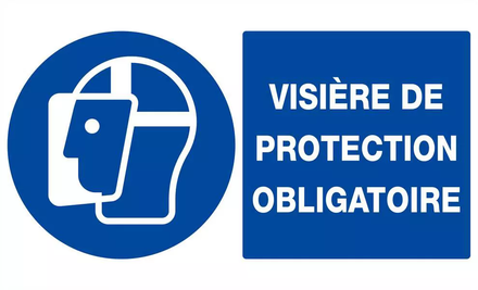 VISIERE DE PROTECTION OBLIGATOIRE 330x200mm TALIAPLAST - 621514