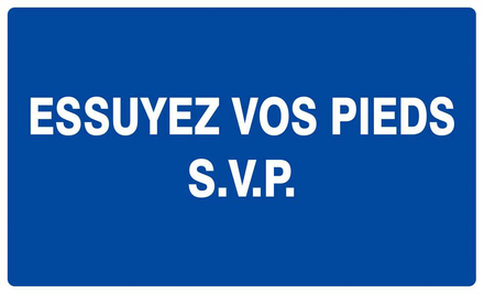Panneau rigide ESSUYEZ VOS PIEDS S.V.P 330x200mm TALIAPLAST - 621617