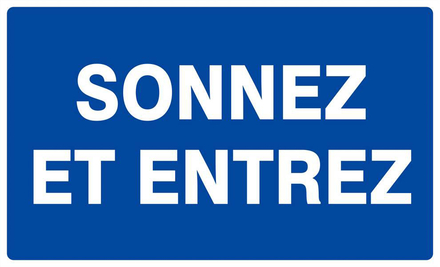 SONNEZ ET ENTREZ 330x200mm TALIAPLAST - 621631
