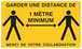Signalétique COVID-19 Garder une distance de 1 metre minimum 330x200mm(jaune) TALIAPLAST - 621902