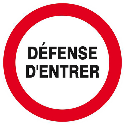 Panneau rigide DEFENSE D'ENTRER D.300mm TALIAPLAST - 622205
