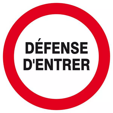 Panneau rigide DEFENSE D'ENTRER D.300mm TALIAPLAST - 622205