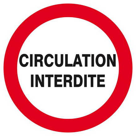 Panneau rigide CIRCULATION INTERDITE D.300mm TALIAPLAST - 622207
