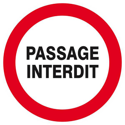 Panneau rigide PASSAGE INTERDIT D.300mm TALIAPLAST - 622219