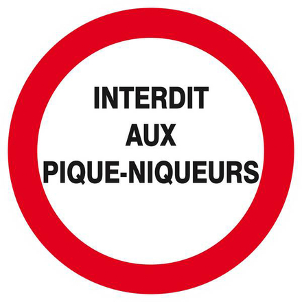 INTERDIT AUX PIQUE-NIQUEURS D.300mm TALIAPLAST - 622226