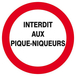 INTERDIT AUX PIQUE-NIQUEURS D.300mm TALIAPLAST - 622226