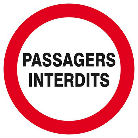 PASSAGERS INTERDITS D.300mm TALIAPLAST - 622230