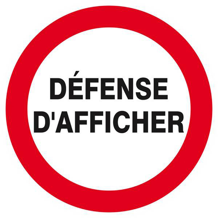 DEFENSE D'AFFICHER D.300mm TALIAPLAST - 622238