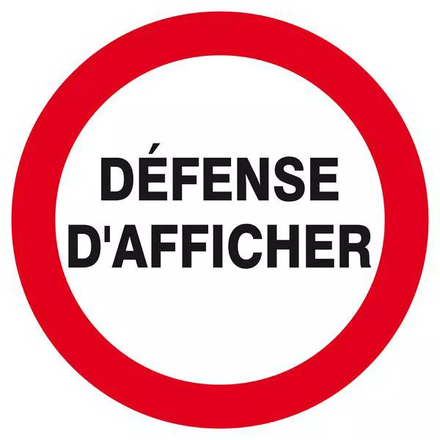 Panneau rigide DEFENSE D'AFFICHER D.300mm TALIAPLAST - 622238