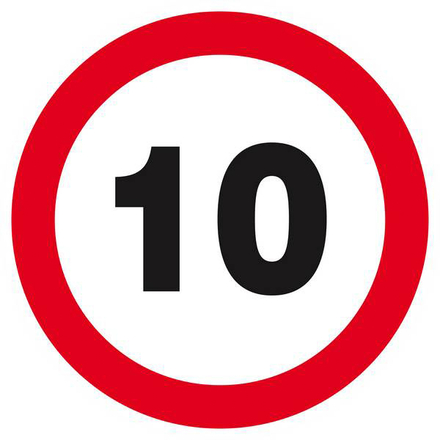 Panneau rigide INTERDIT DE ROULER A PLUS DE 10 KM/H D.300mm TALIAPLAST - 622260