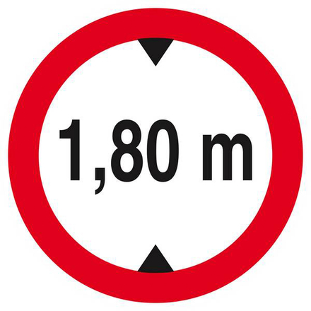 INTERDIT AUX VEHICULES DE PLUS DE 1.80M DE HAUT D.300mm TALIAPLAST - 622272