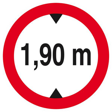 INTERDIT AUX VEHICULES DE PLUS DE 1.90M DE HAUT D.300mm TALIAPLAST - 622273
