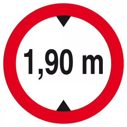 Panneau rigide INTERDIT AUX VEHICULES DE PLUS DE 1.90M DE HAUT D.300mm TALIAPLAST - 622273